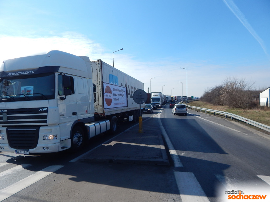 Protest przewoźników w Sochaczewie
