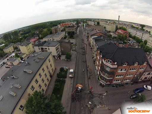 Remont Staszica z lotu ptaka