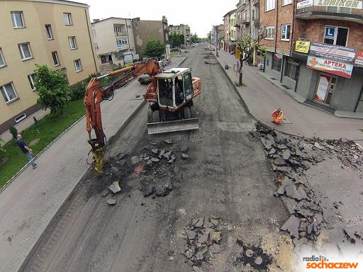 Remont Staszica z lotu ptaka