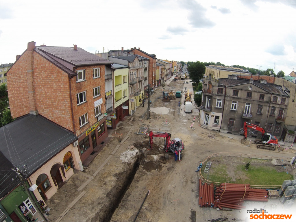 Remont ulicy Staszica widziany okiem drona