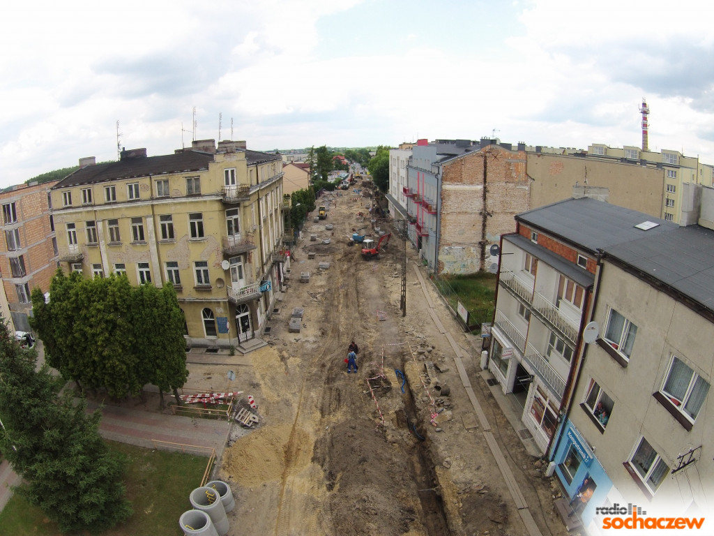 Remont ulicy Staszica widziany okiem drona