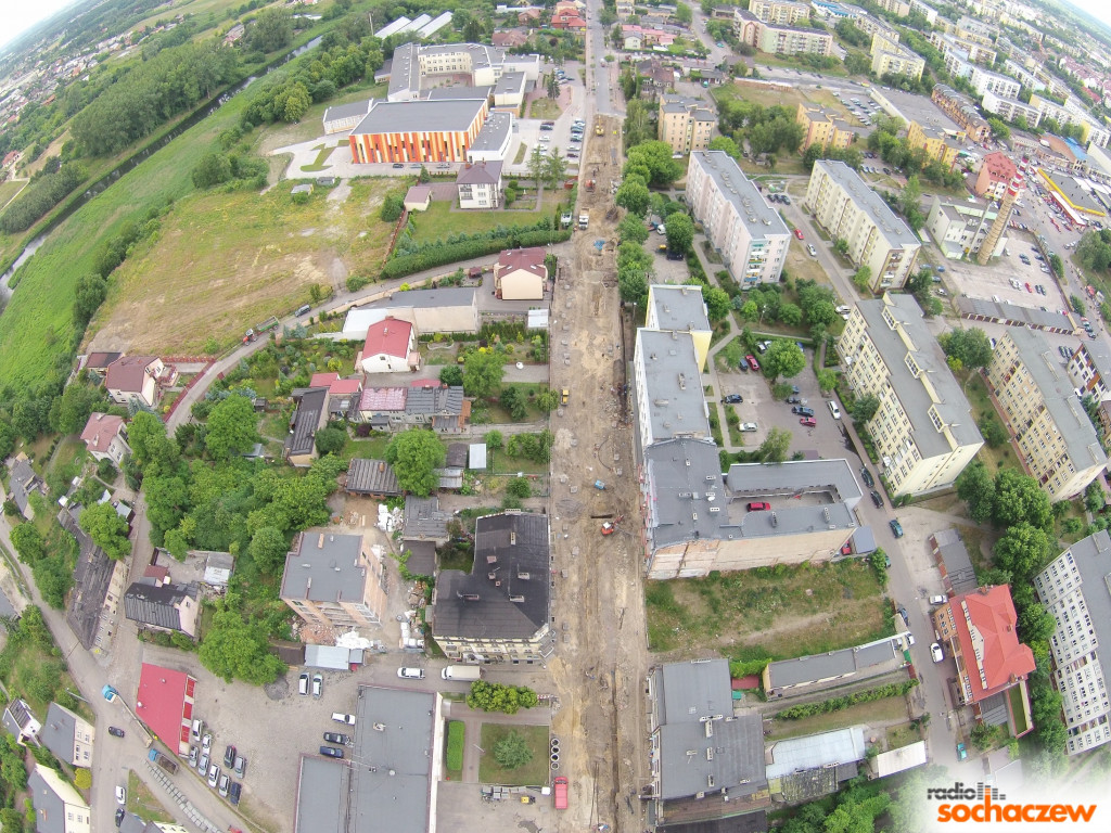 Remont ulicy Staszica widziany okiem drona
