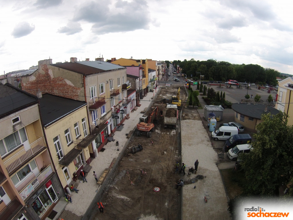 Remont ulicy Staszica widziany okiem drona