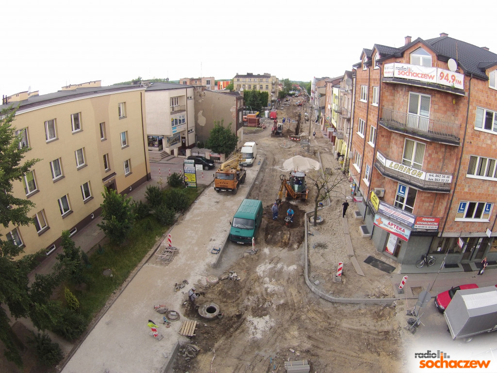 Remont ulicy Staszica widziany okiem drona