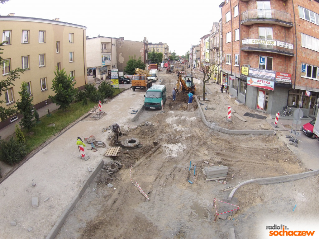 Remont ulicy Staszica widziany okiem drona