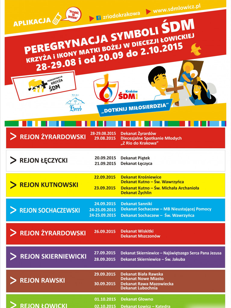 Peregrynacja Symboli Światowych Dni Młodzieży w Diecezji Łowickiej
