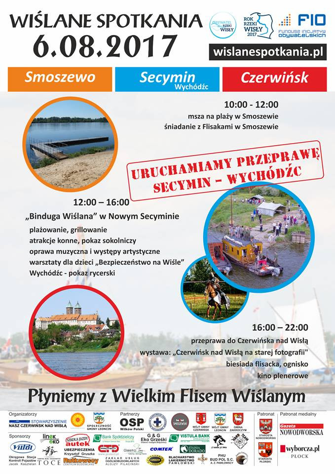 6 sierpnia Wiślane Spotkania  w Smoszewie, Leoncinie i Czerwińsku