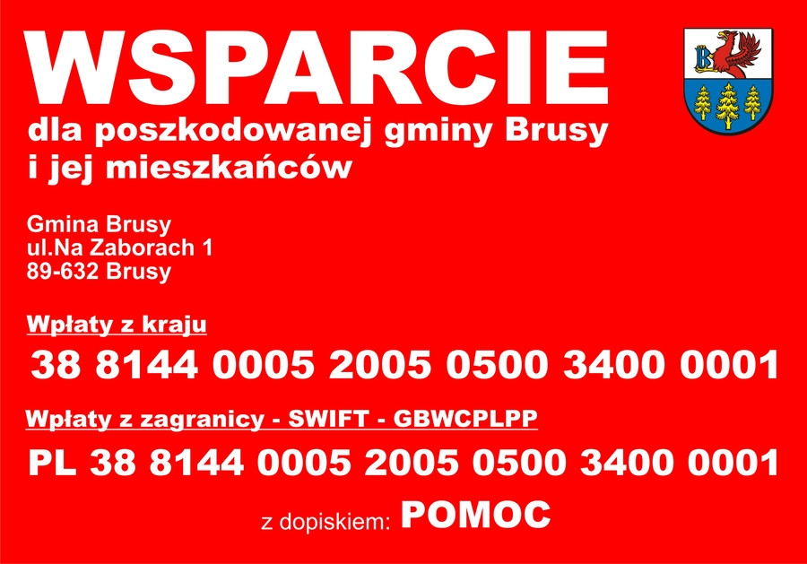 Pomoc dla gminy Brusy
