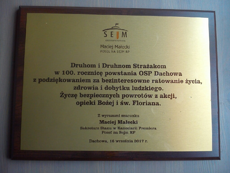 100-lecie Ochotniczej Straży Pożarnej w Dachowej