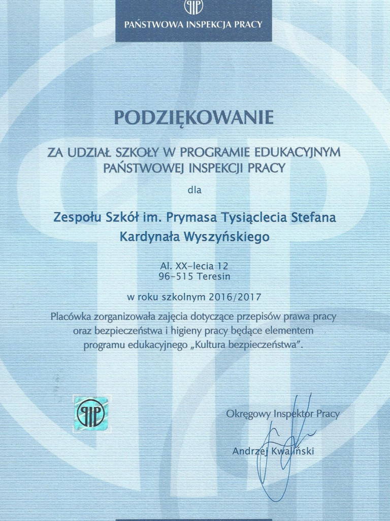 PIP dziękuje Teresinowi