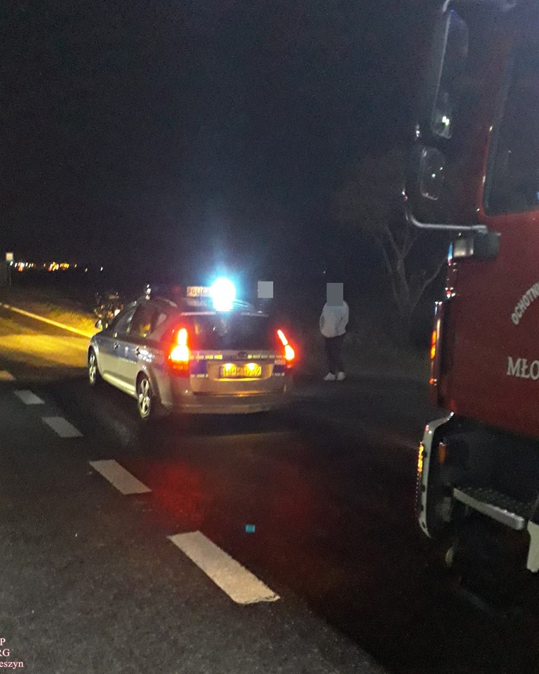 Wypadek w Młodzieszynie z udziałem motocyklisty: policja szuka świadków