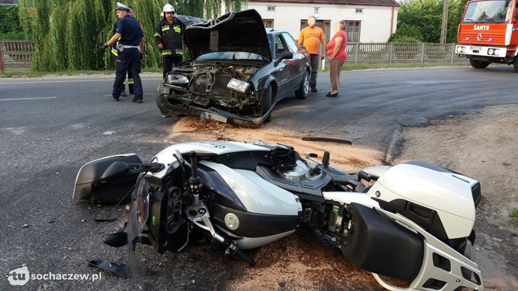 Wypadek motocyklisty we Wszeliwach