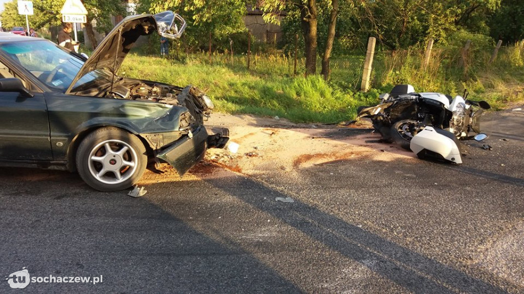 Wypadek motocyklisty we Wszeliwach
