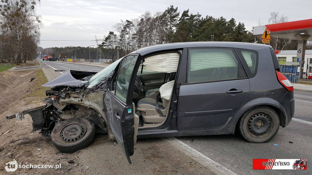 Wypadek w Wężykach. Relacja OSP Rybno