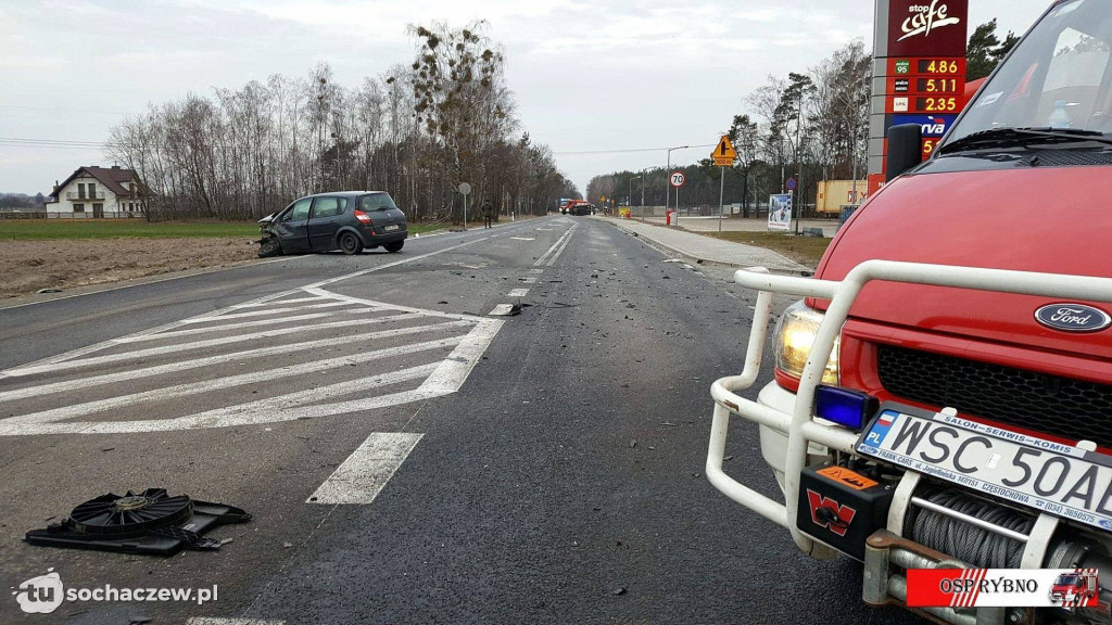 Wypadek w Wężykach. Relacja OSP Rybno