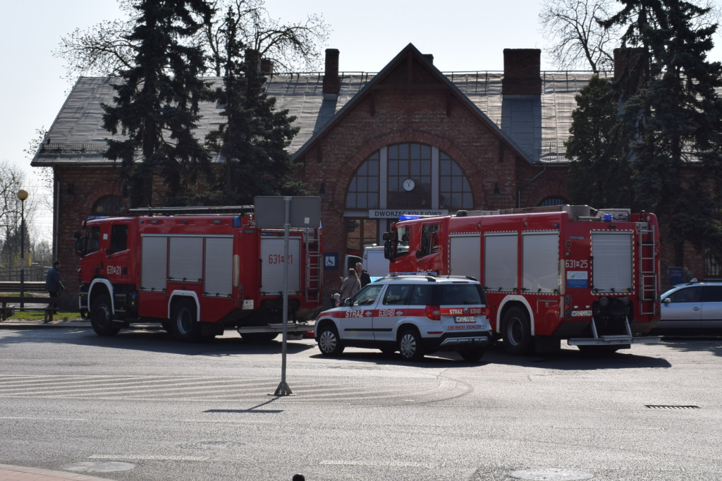 Interwencja strażaków na dworcu PKP