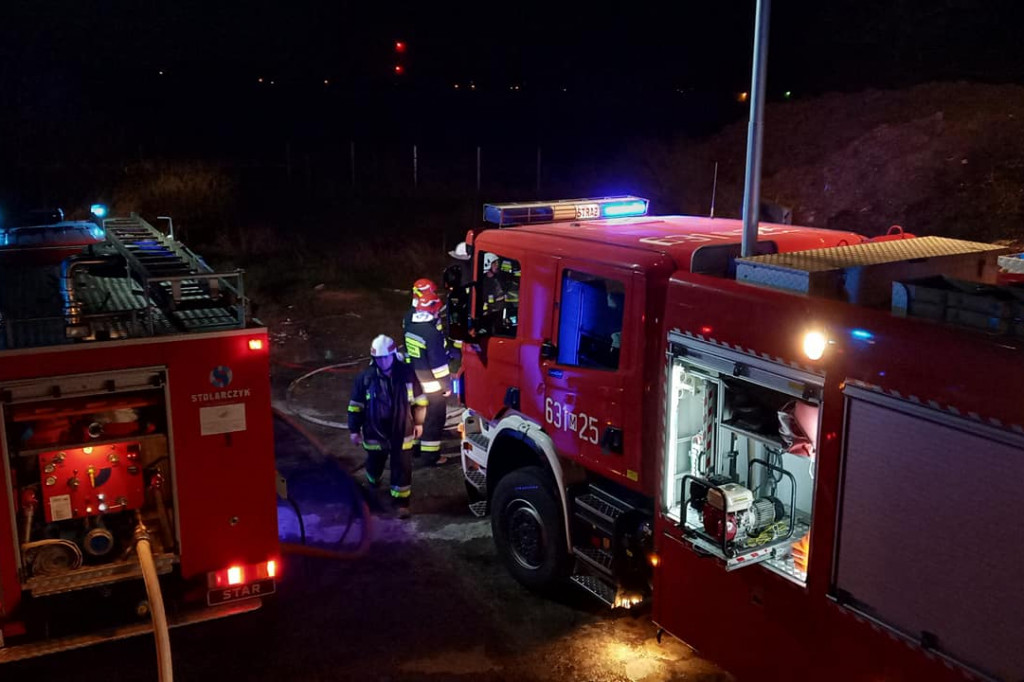 Pożar kompostownika w Bielicach