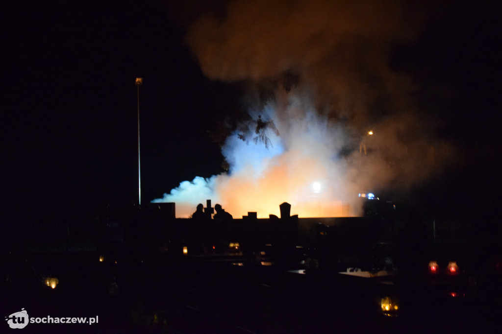 Pożar na cmentarzu w Giżycach