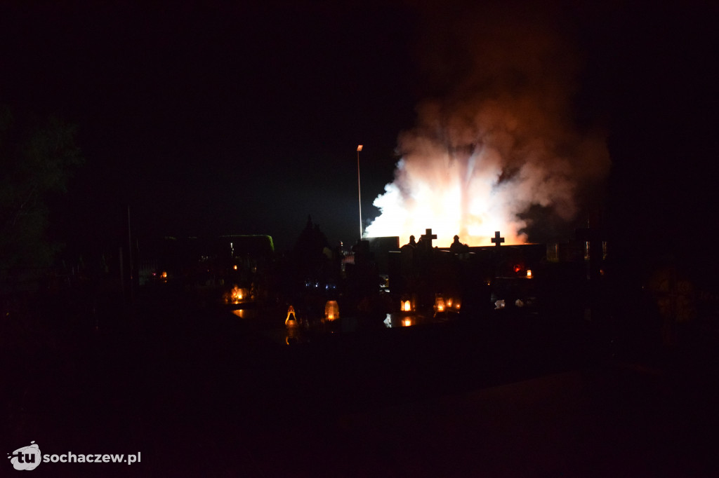 Pożar na cmentarzu w Giżycach