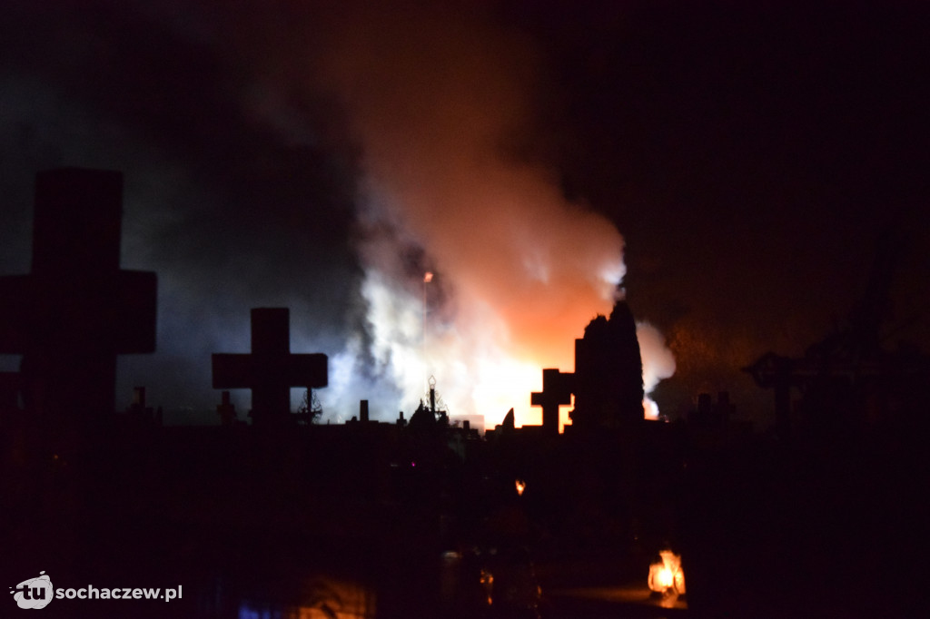 Pożar na cmentarzu w Giżycach