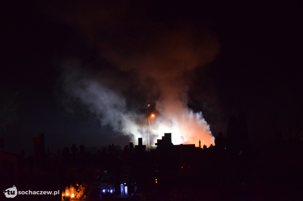 Pożar na cmentarzu w Giżycach