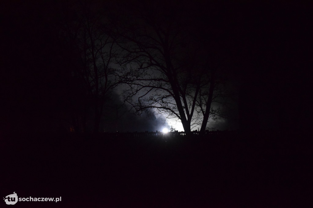 Pożar na cmentarzu w Giżycach