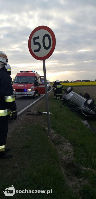 Wypadek w Giżyczkach na zakręcie