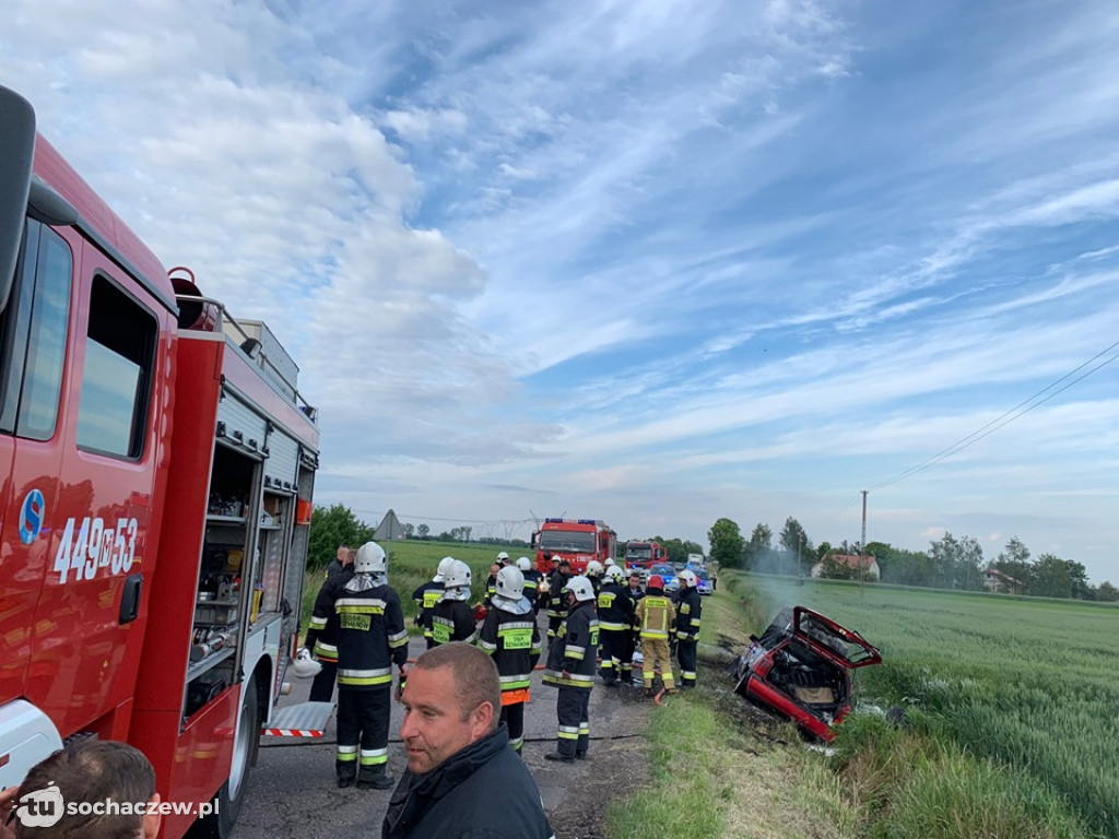 Pożar samochodu w Szymanowie