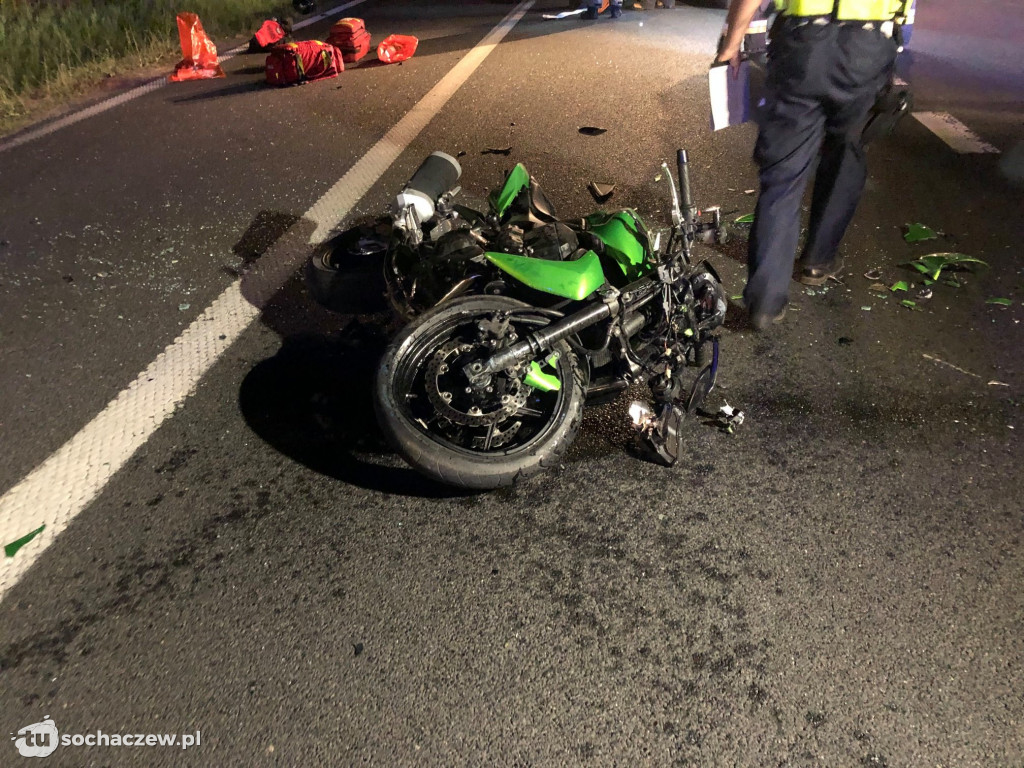Zderzenie osobówki z motocyklem