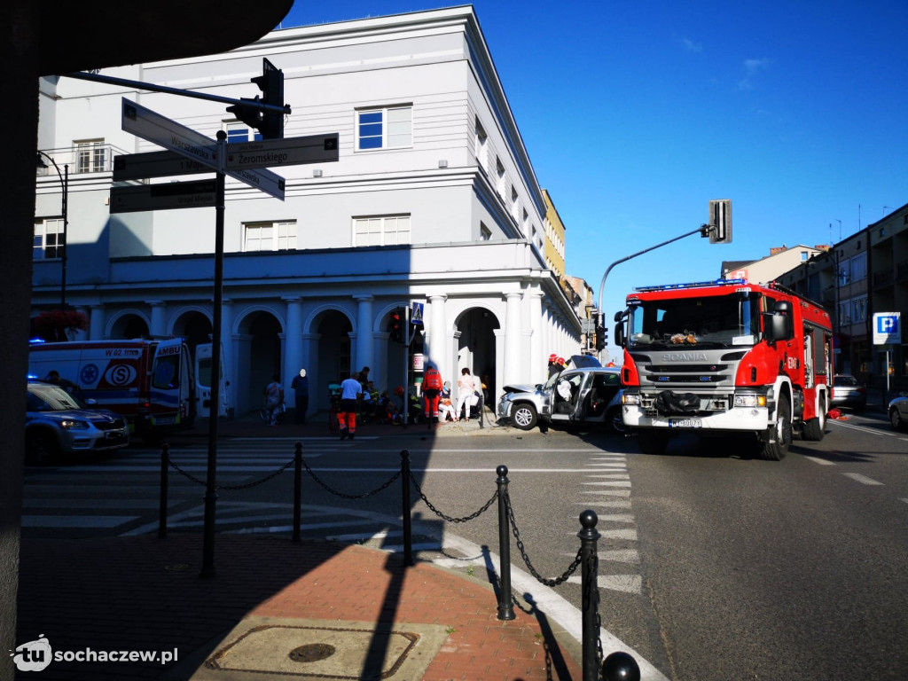 Wypadek w centrum Sochaczewa