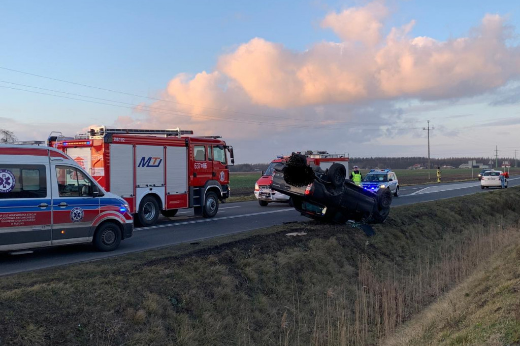 Wypadek na obwodnicy Teresina w Elżbietowie