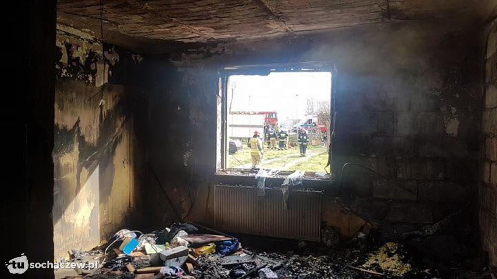 Pożar budynku w Paprotni