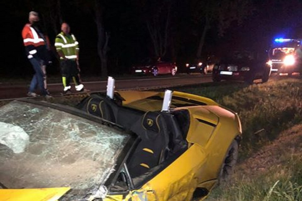 Piłkarz Marcin Bułka rozbił Lamborghini w Wyszogrodzie