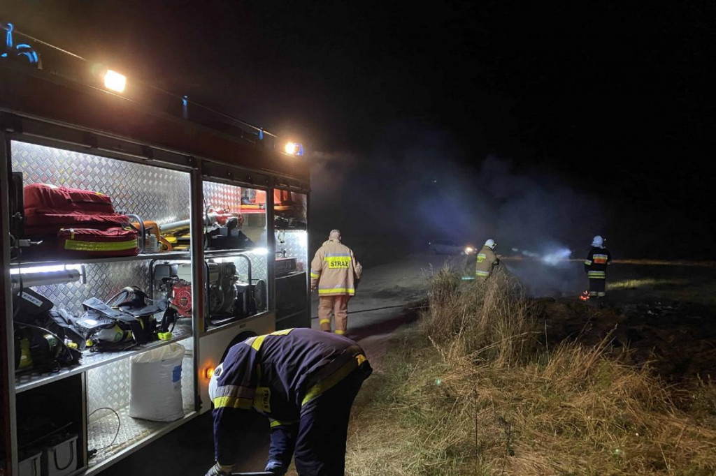 Nocny pożar w Jeżówce