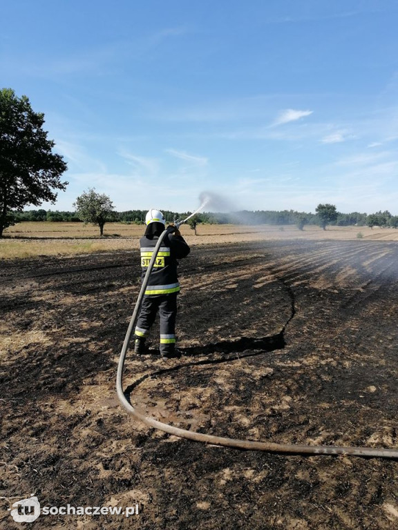 Pożar rżyska w miejscowości Kamion Duży