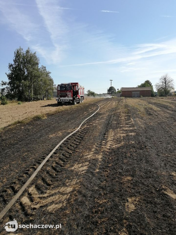 Pożar rżyska w miejscowości Kamion Duży