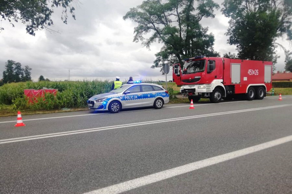 Śmiertelny wypadek na DK 14 pod Łowiczem