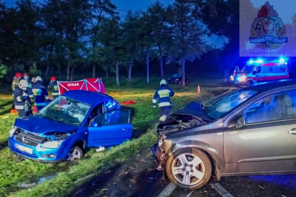 Tragedia pod Skierniewicami. Nie żyje 35-latek, dzieci w stanie ciężkim