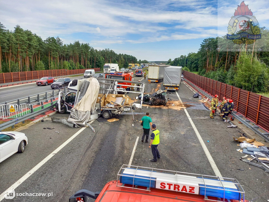 Karambol na autostradzie A2