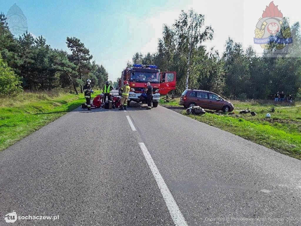 Wypadek z udziałem motocyklisty na DW 705
