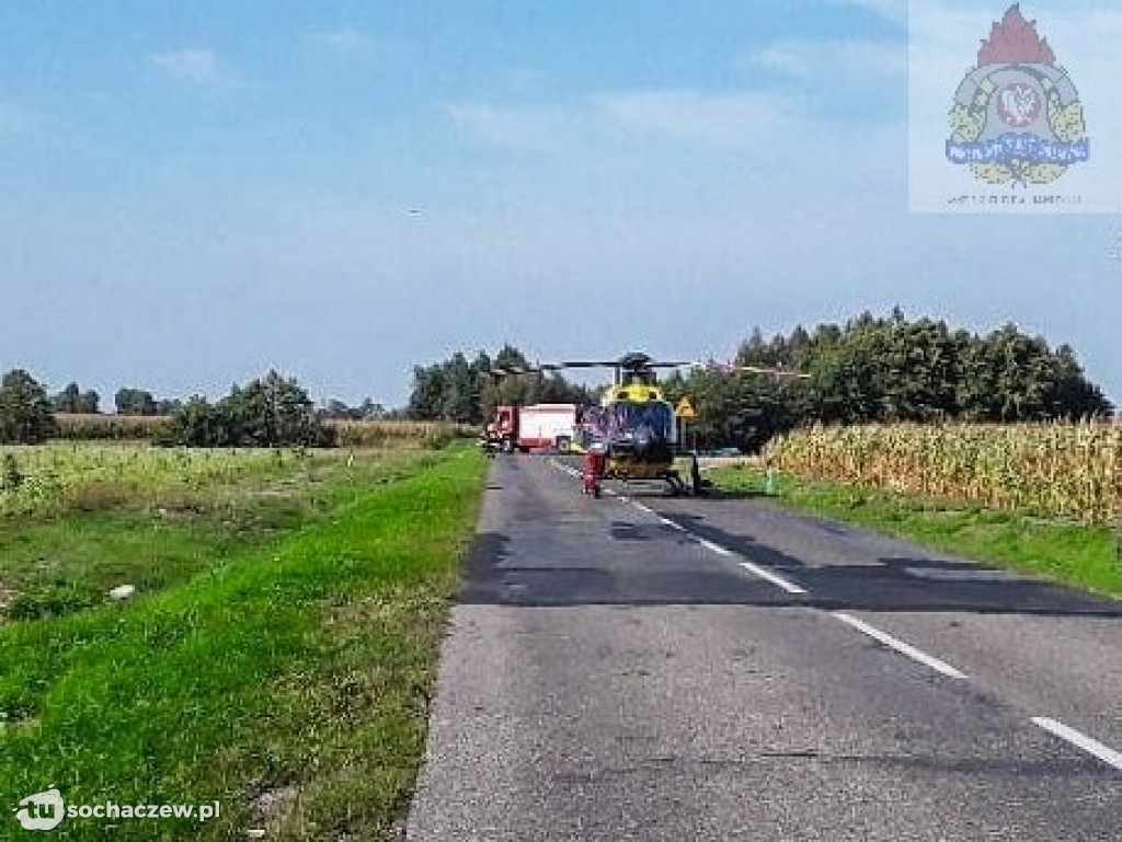 Wypadek z udziałem motocyklisty na DW 705