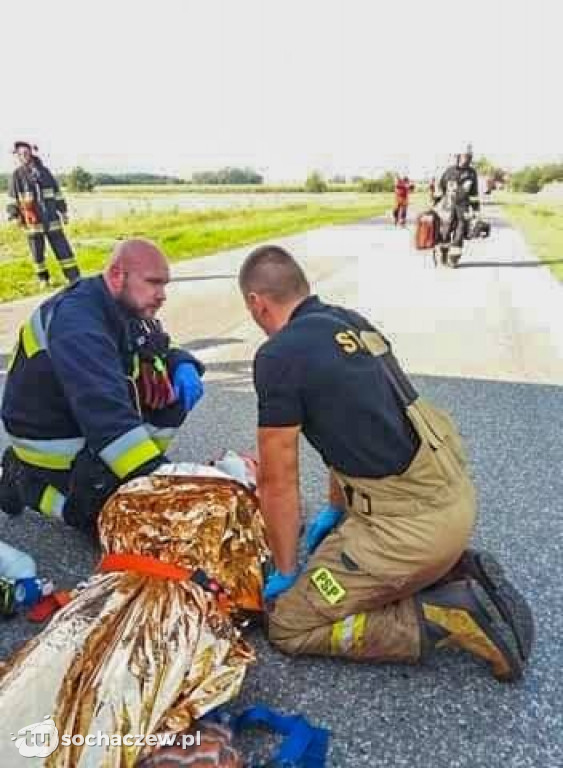 Wypadek z udziałem motocyklisty na DW 705