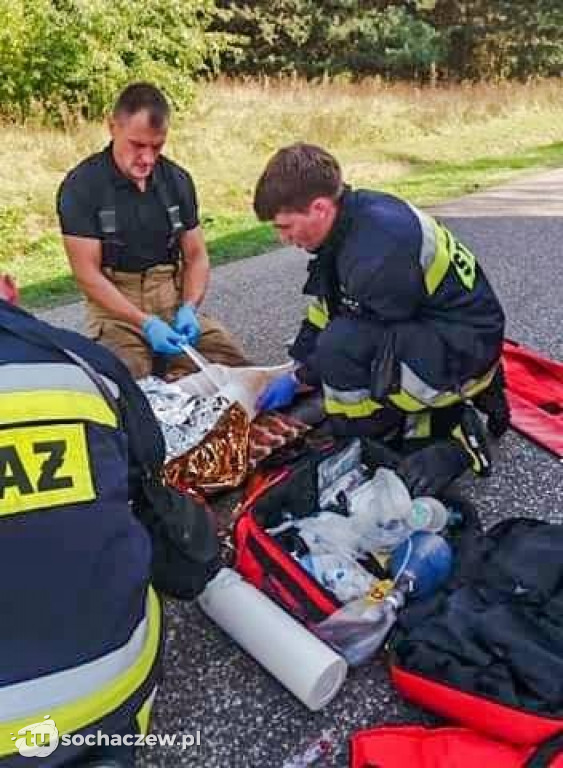 Wypadek z udziałem motocyklisty na DW 705