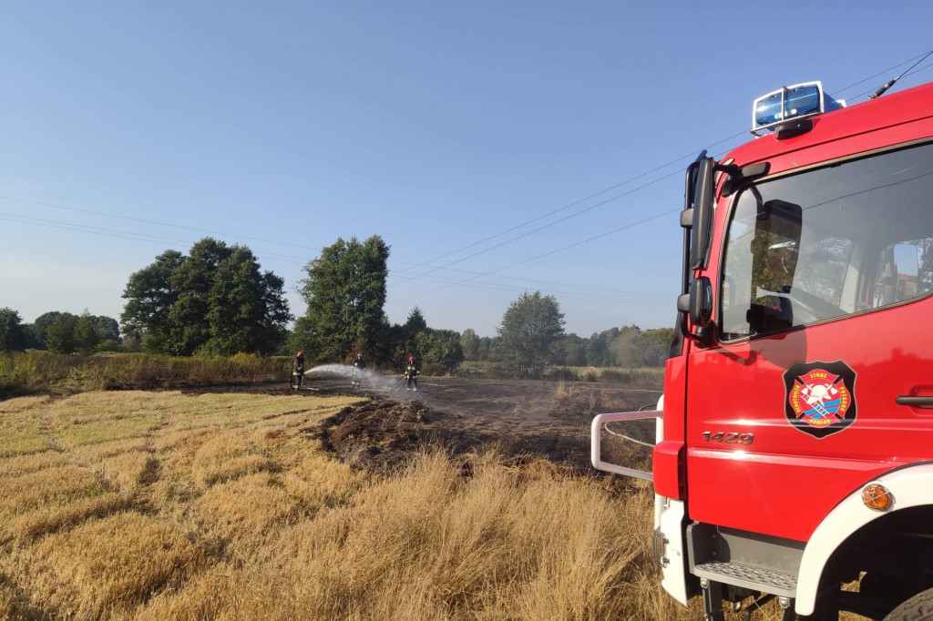 Pożar rżyska w Mlodzieszynku