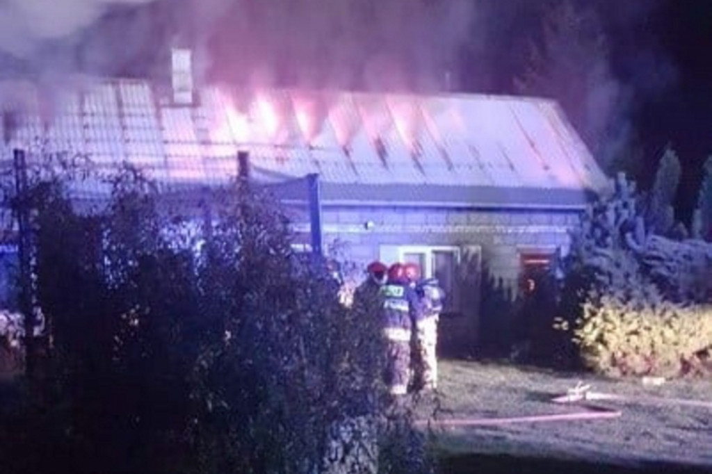 Pożar domu jednorodzinnego w Kampinosie