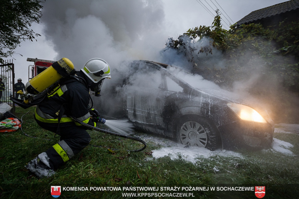 Pożar samochodu osobowego w Matyldowie