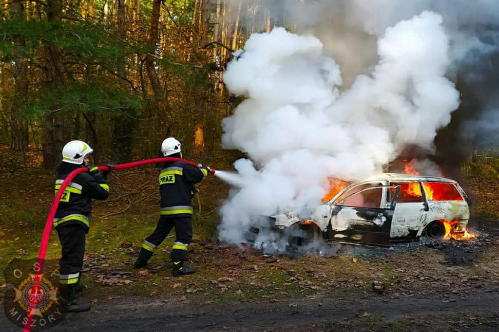 Pożar auta w  miejscowości Wilcze Tułowskie