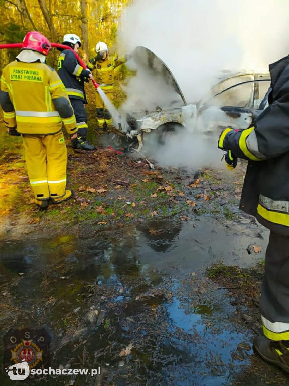 Pożar auta w  miejscowości Wilcze Tułowskie