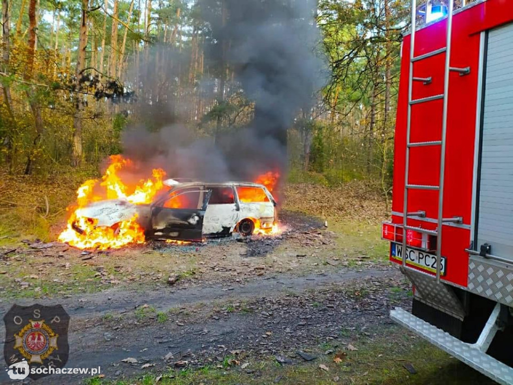 Pożar auta w  miejscowości Wilcze Tułowskie