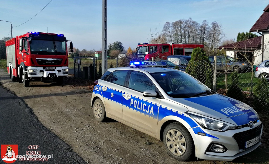 Pożar budynku w Helence